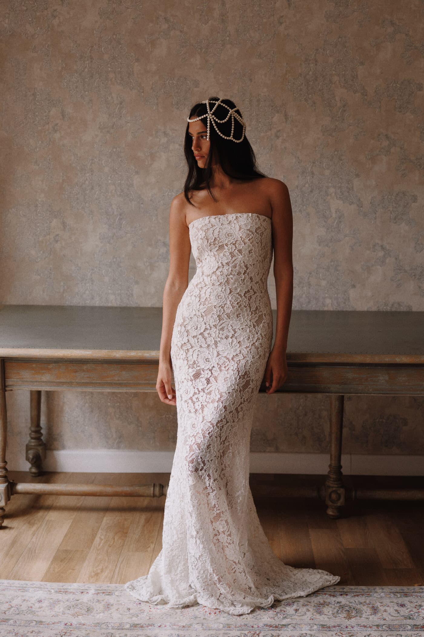 Strapless Lace Gown