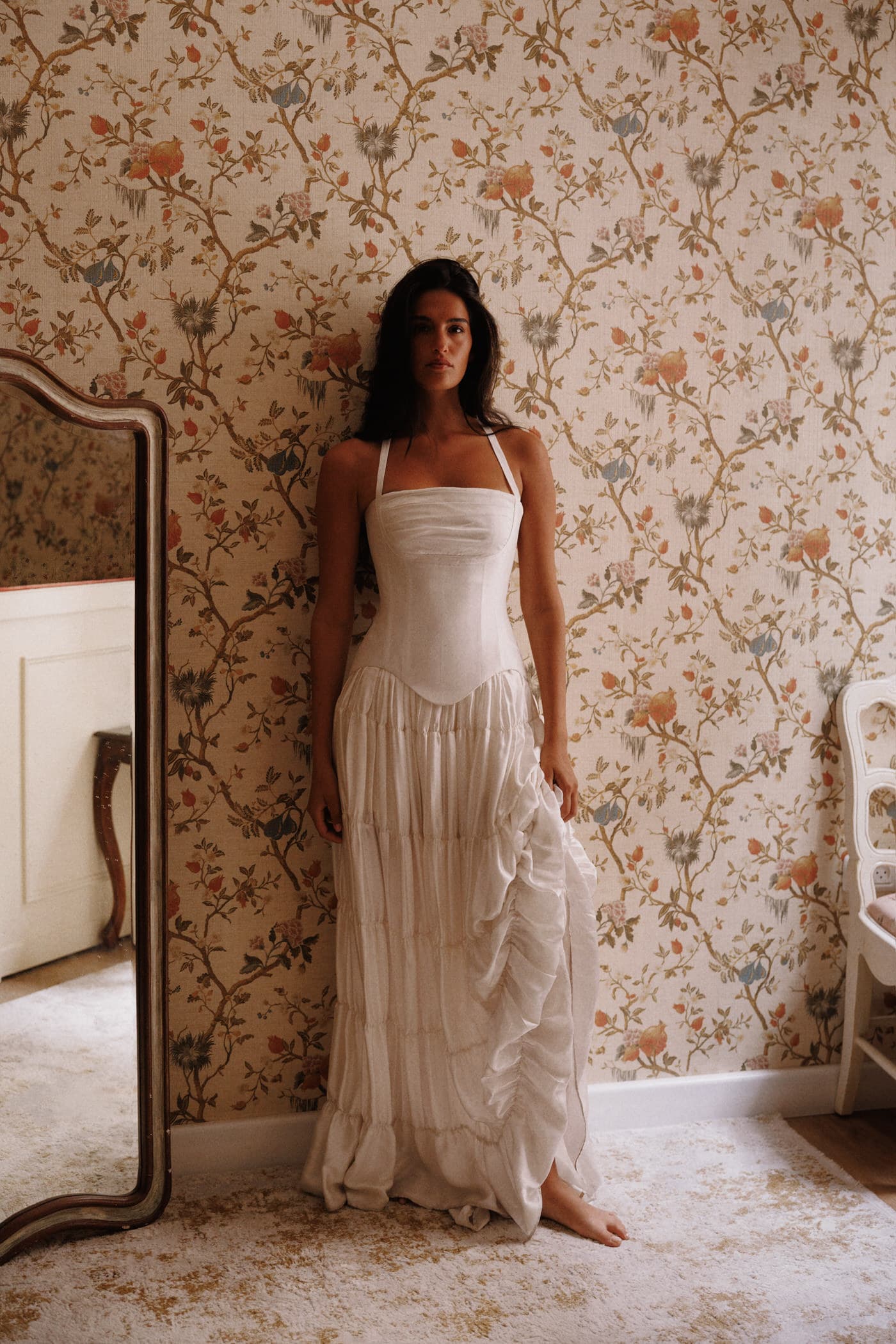 Pleated Silk Bustier