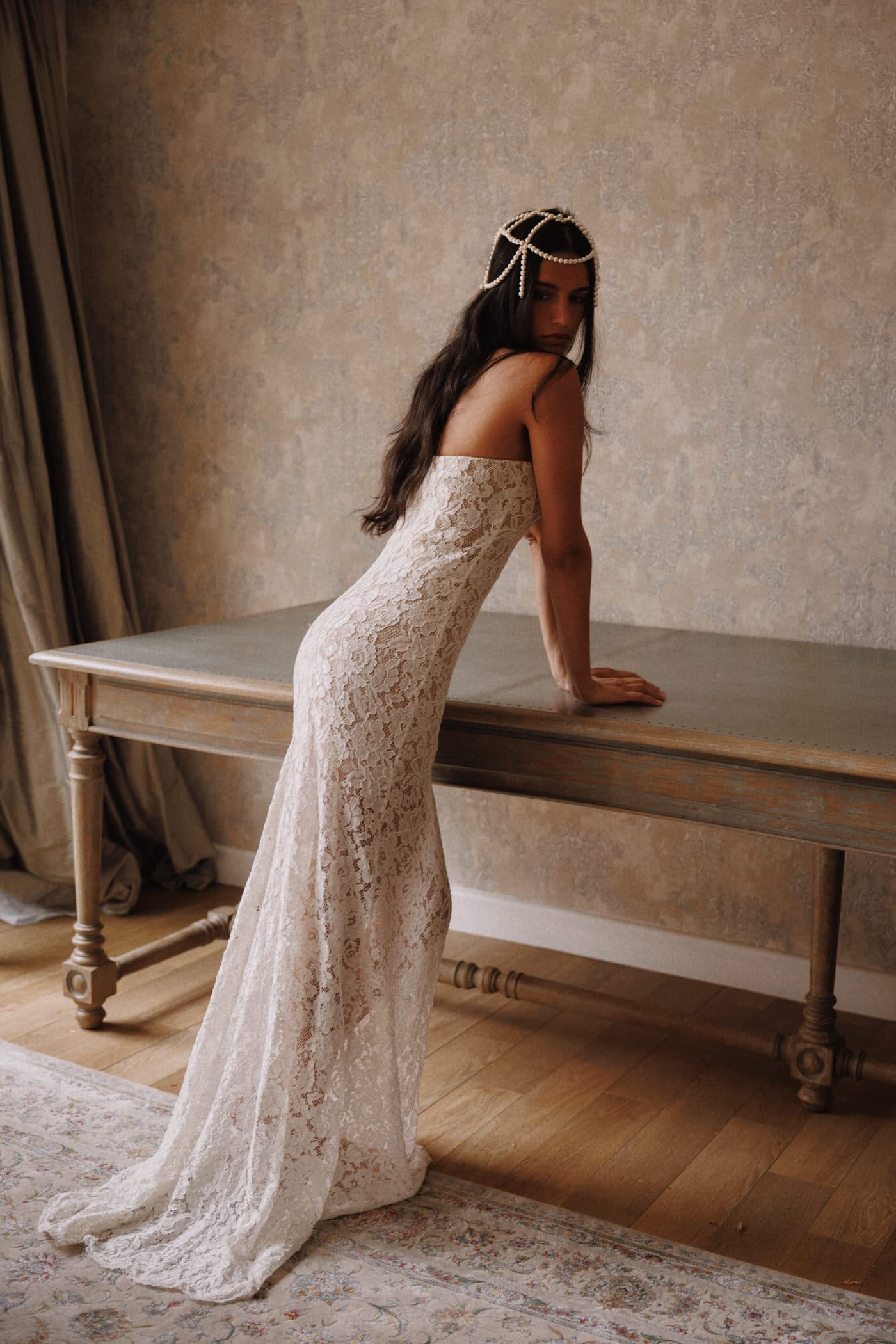 Strapless Lace Gown