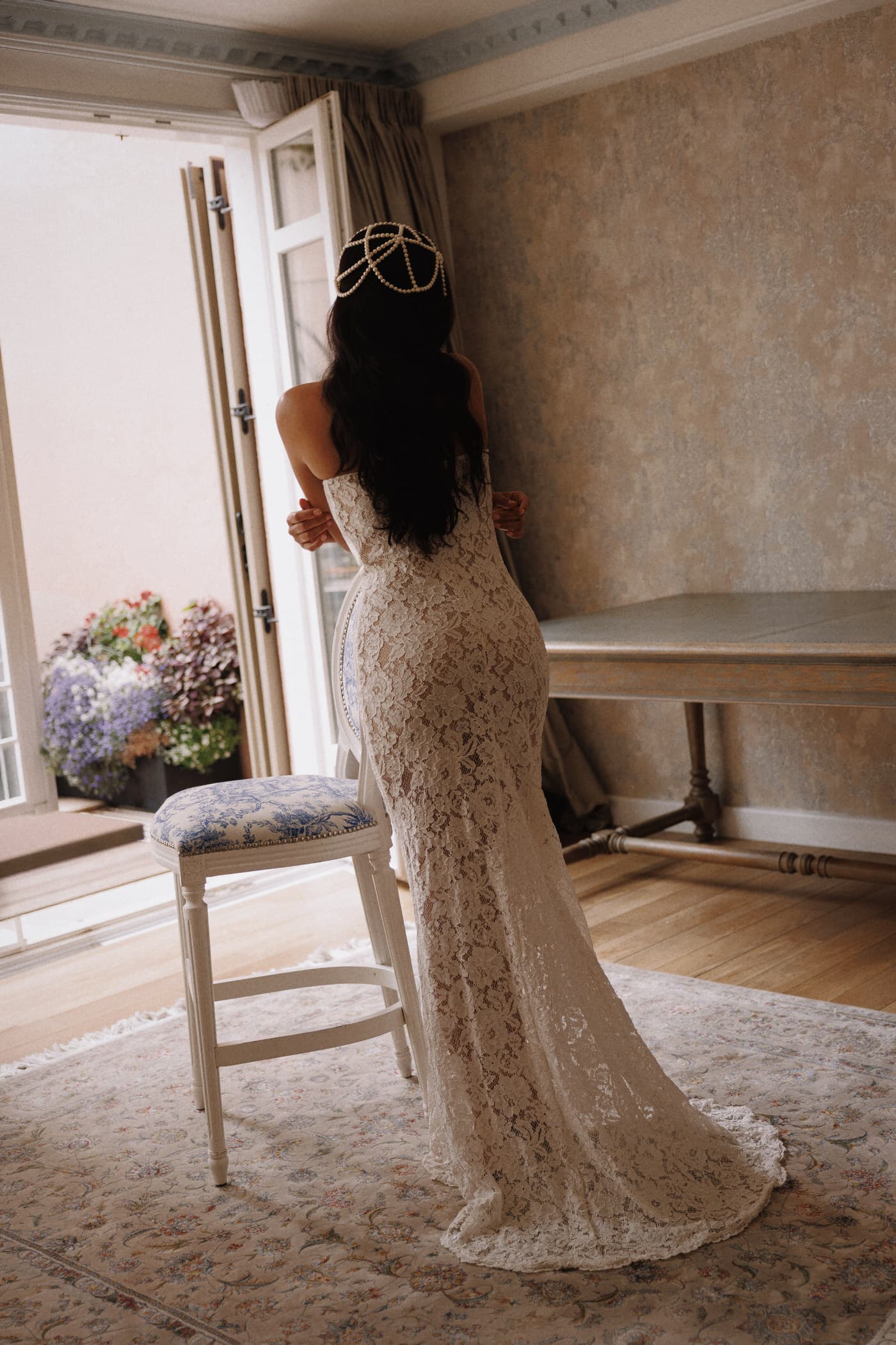 Strapless Lace Gown